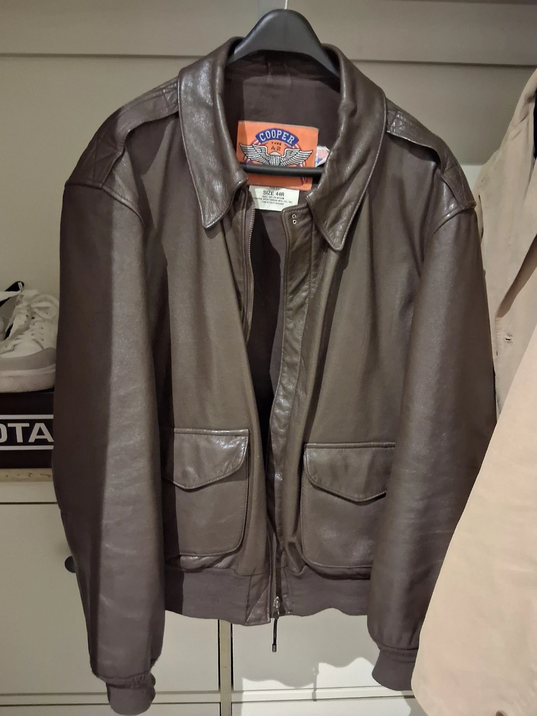 Cooper Type A-2 Leather Bomber Jacket Size L