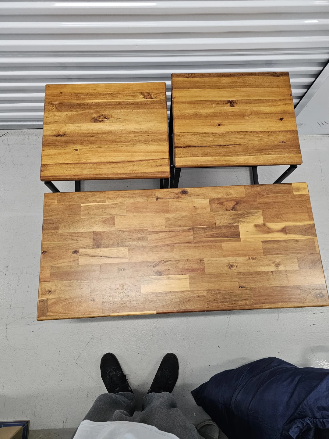 Set of 3 Wood & Metal Accent Tables - photo 3