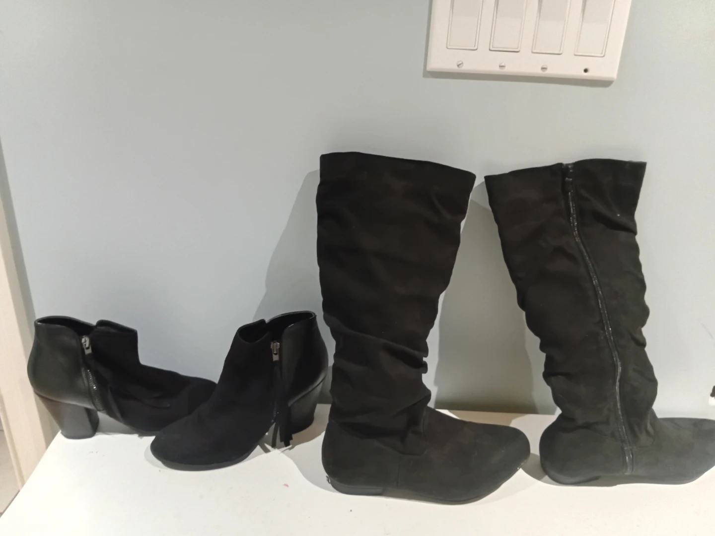 Black Suede Boots - Ankle and Knee-High