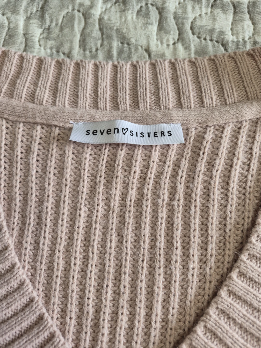 Ladies Size Large Seven Sisters Knitted V-Neck Crop Top Sweater - photo 4