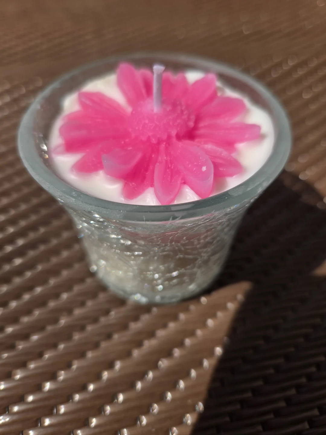 Decorative Flower Candles in Glass Holders