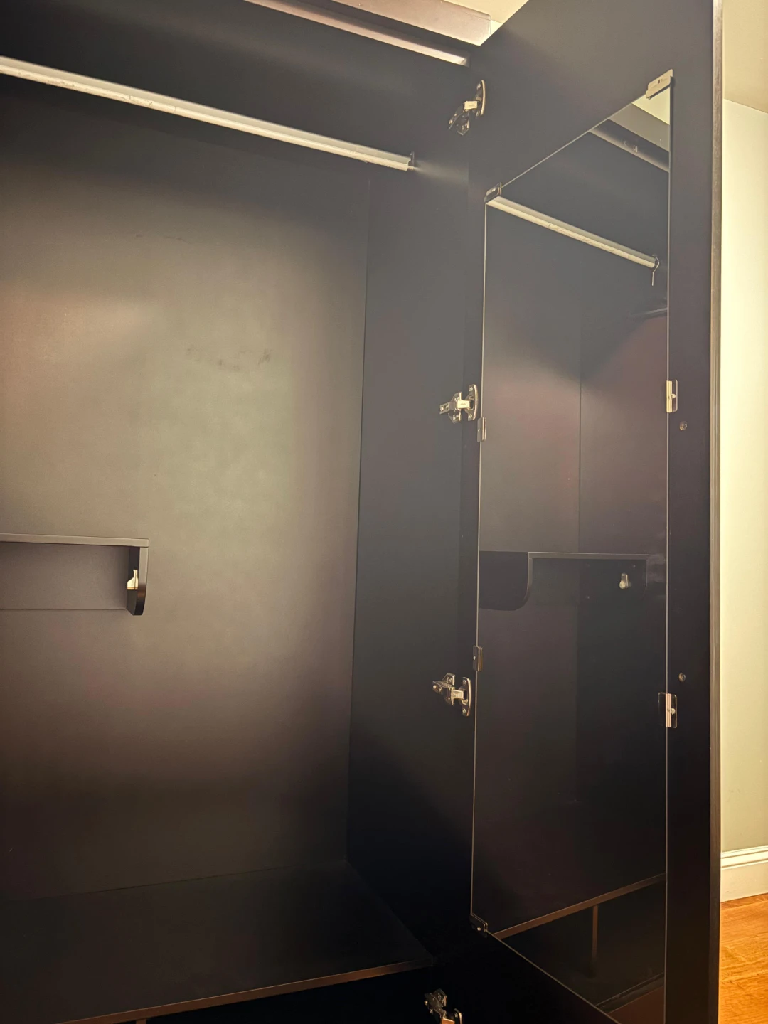 Dark Wood Double Door Wardrobe Armoire - photo 5