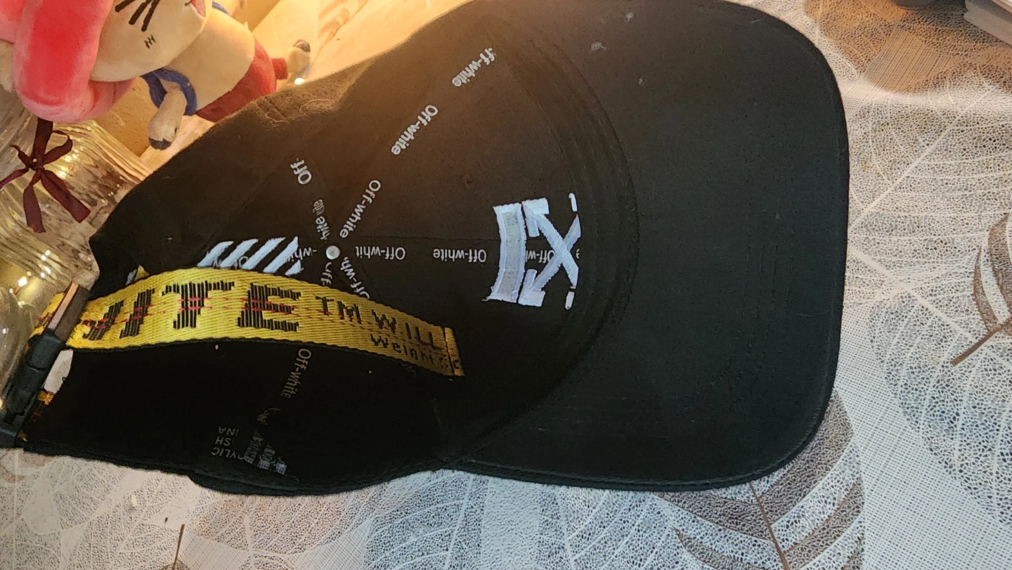 OFF-WHITE Black Cap with Yellow Tag - photo 3
