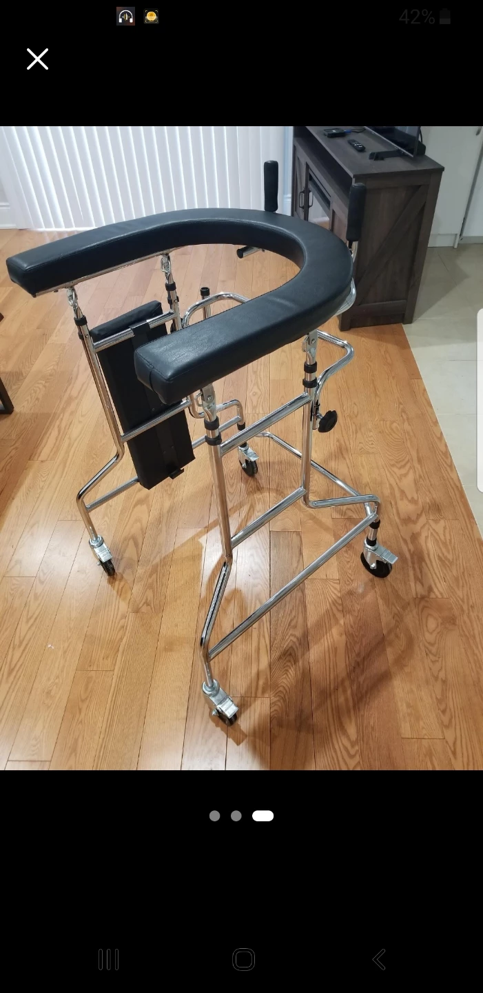 4 WHEELED WALKER WITH CUSHIONED ARM SUPPORT - photo 3