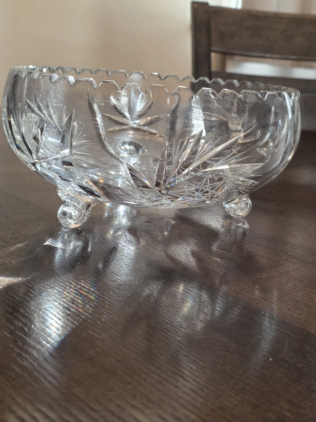 Vintage 3 footed Crystal Bowl