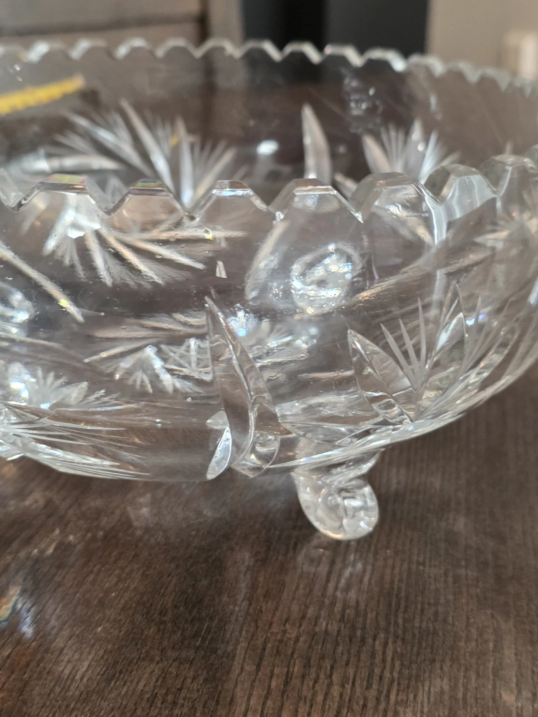 Vintage 3 footed Crystal Bowl - photo 4