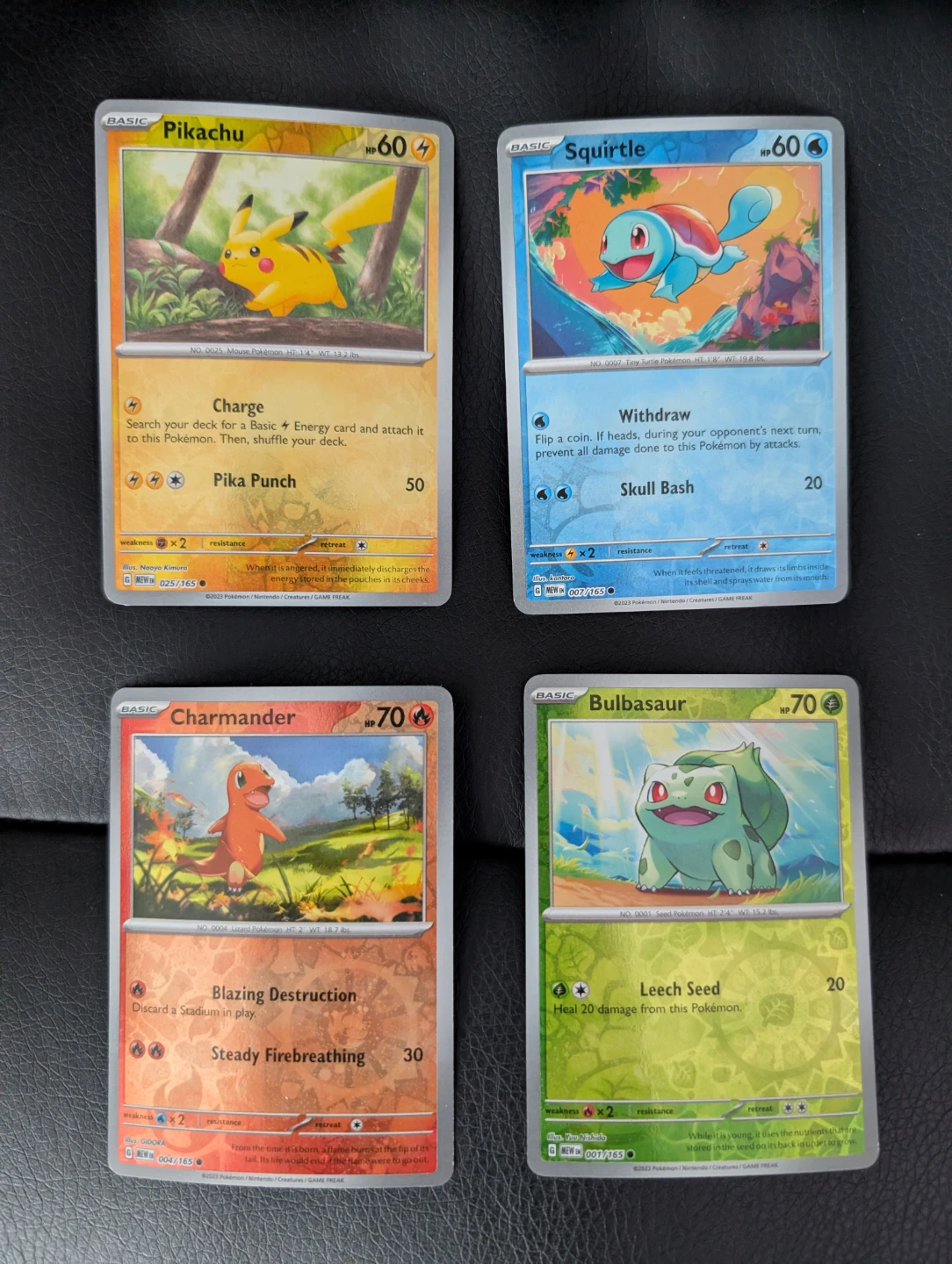 Pokemon 151 promo - Pikachu, Squirtle, Charmander, Bulbasaur