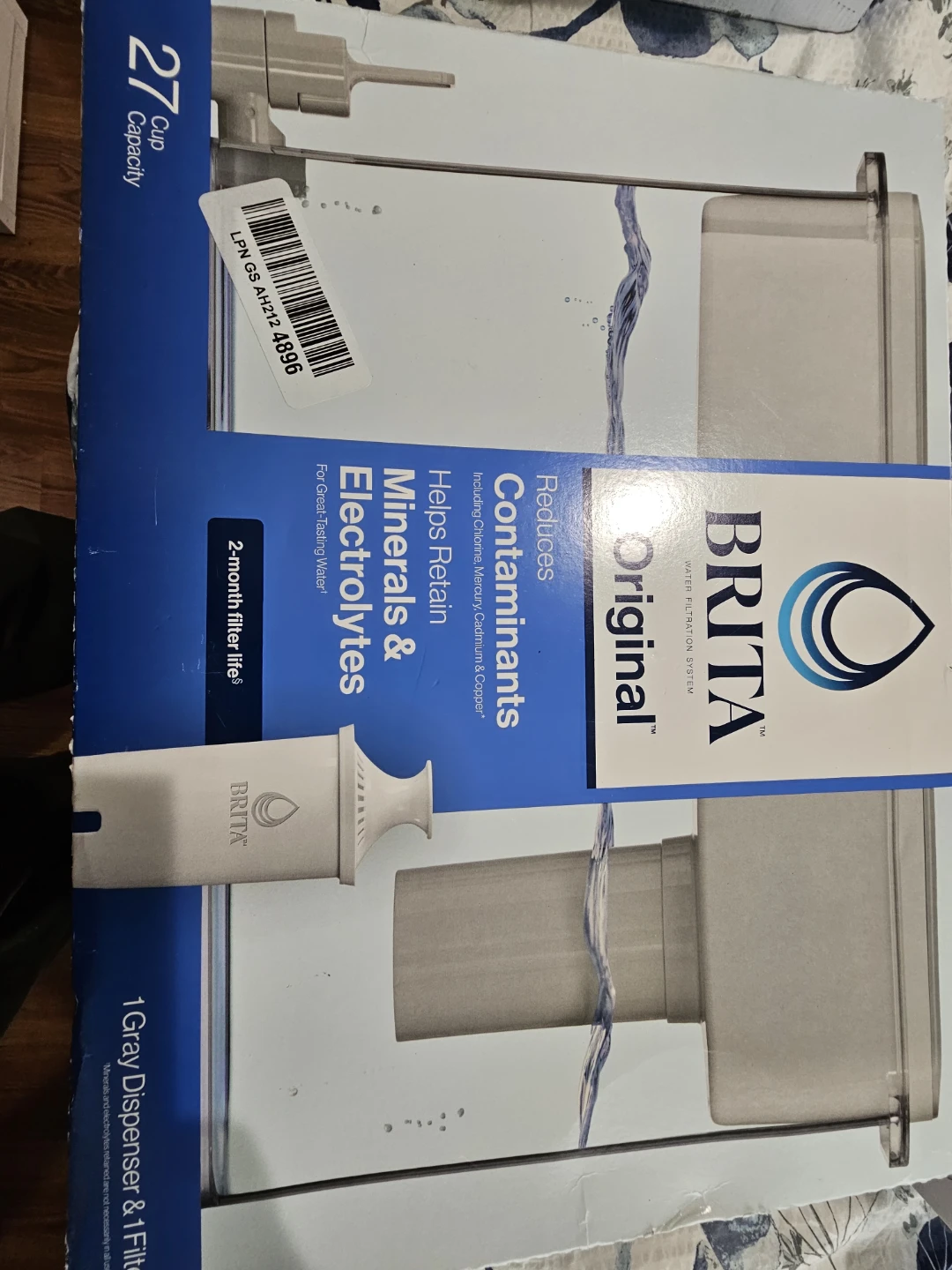 Brita 27 Cup Water Dispenser & 1 Filter - Gray