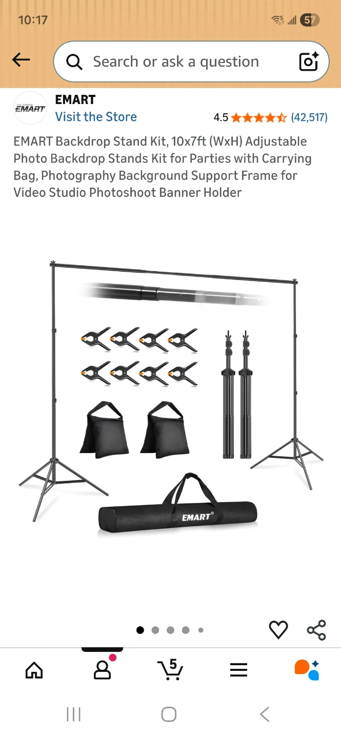 EMART 10x7ft Adjustable Backdrop Stand Kit
