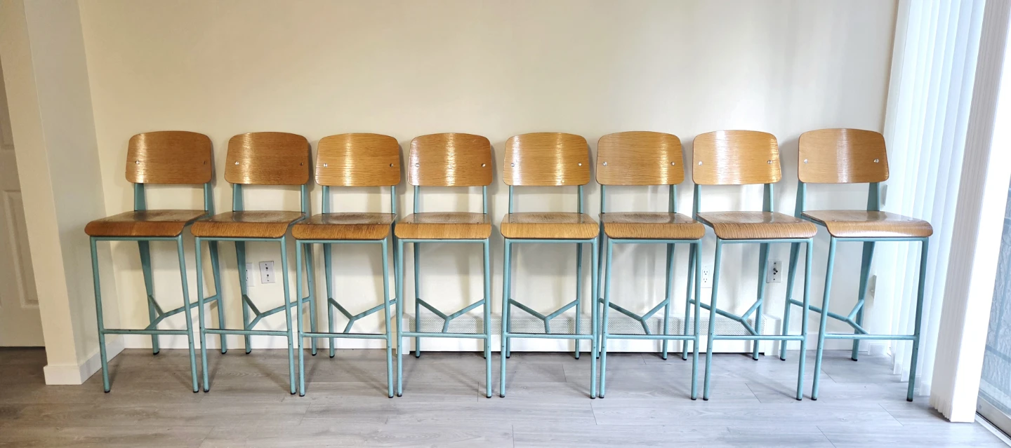 MCM Jean Prouvé "Standard" Style Full Height Barstools - photo 3