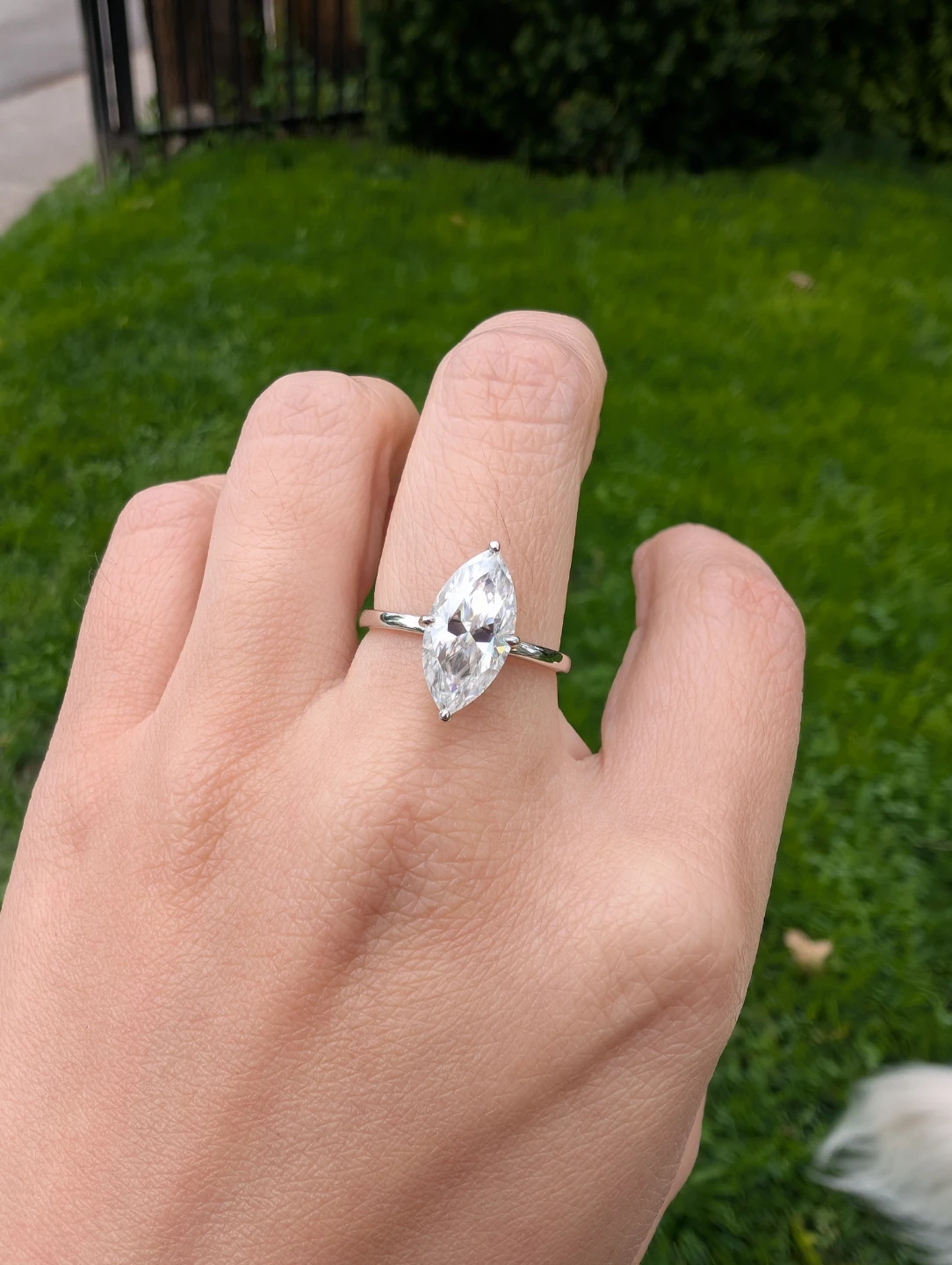 3ct Marquise Cut Moissanite Engagement Ring | Size 8 - photo 3