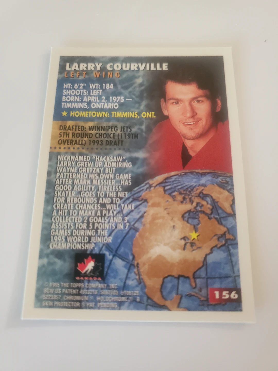 Larry Courville 1993 Finest Hockey Card - photo 2