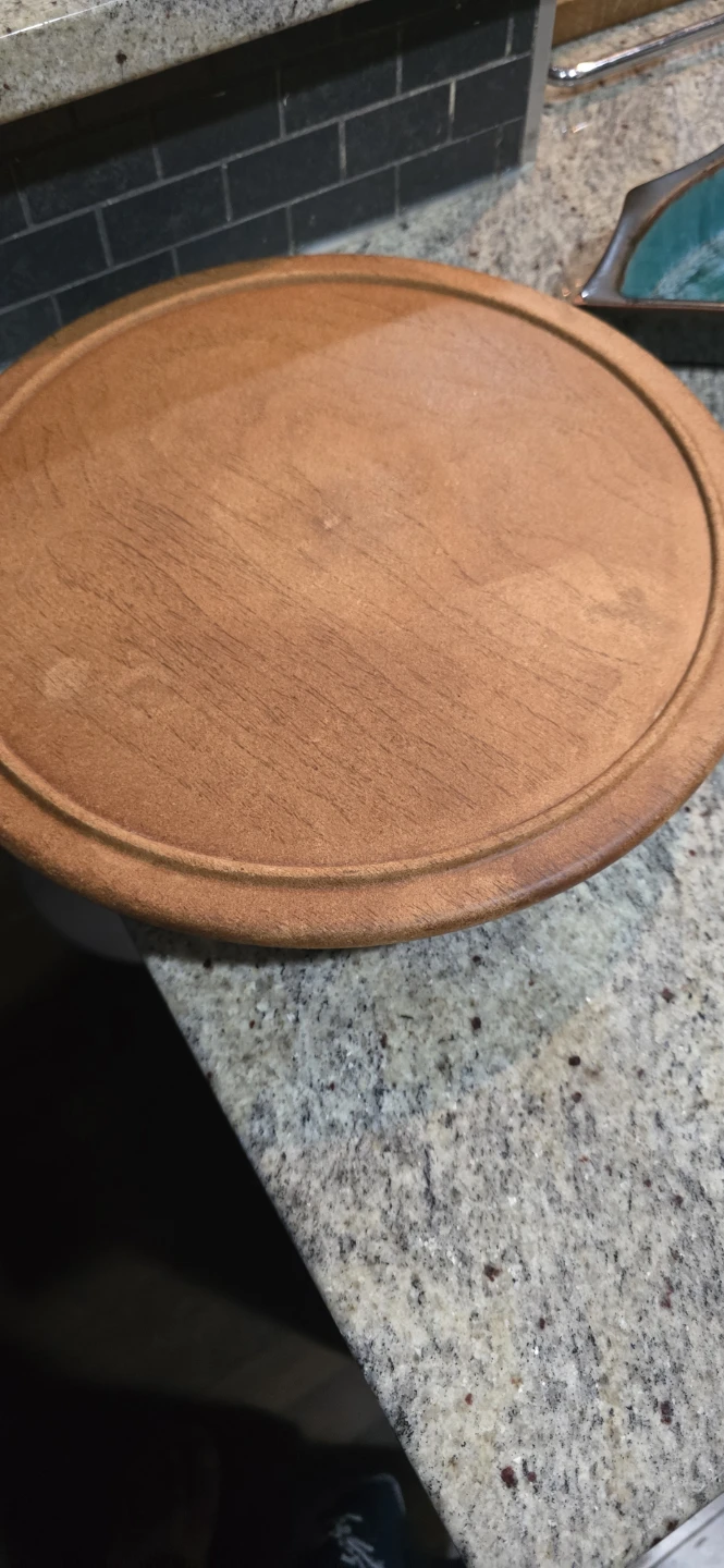 Ceramic Divided Serving Platter with Wood Base - photo 4