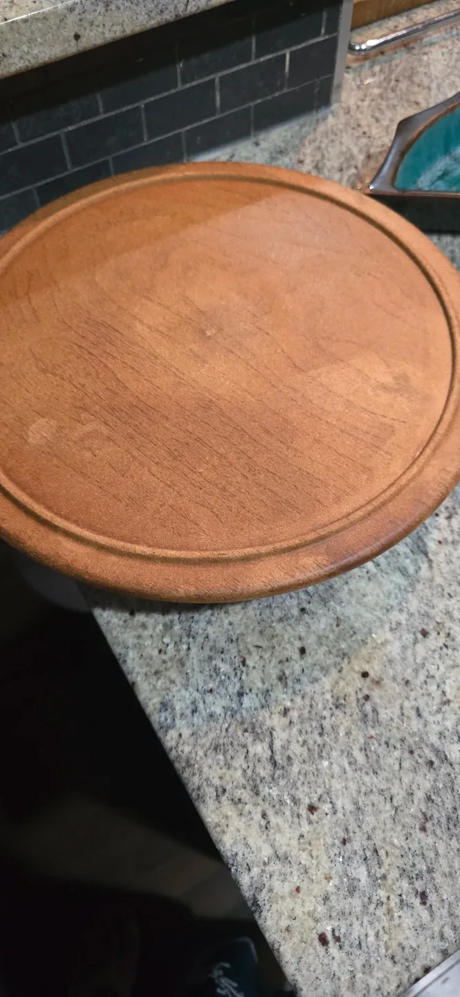 Ceramic Divided Serving Platter with Wood Base - photo 4