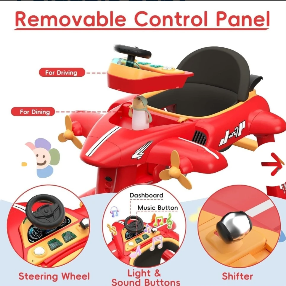 Red Airplane Baby Walker with Removable Tray - photo 4