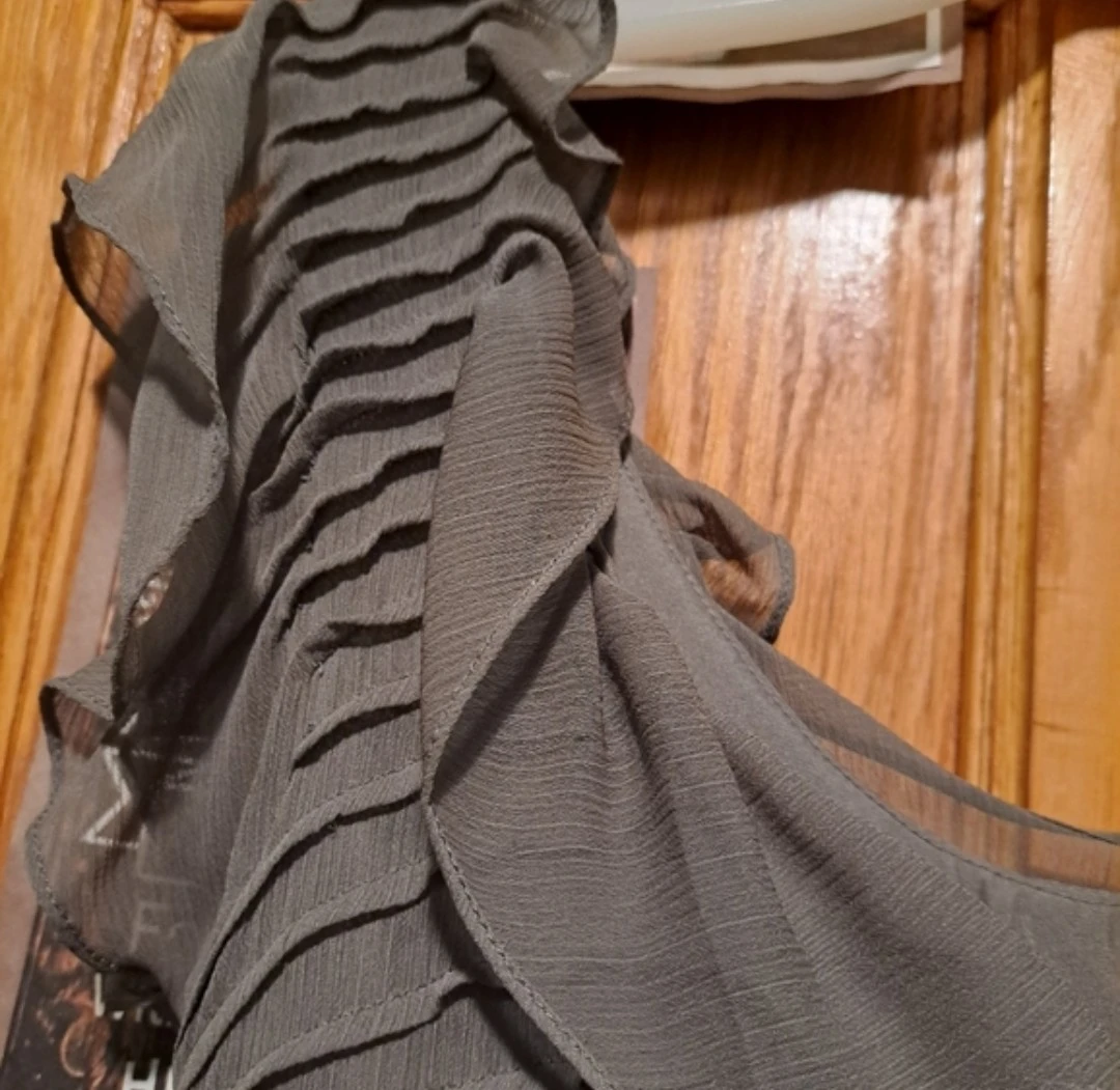 Gray Formal Dress with Ruffles - photo 2