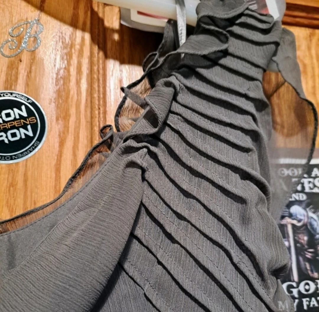 Gray Formal Dress with Ruffles - photo 3
