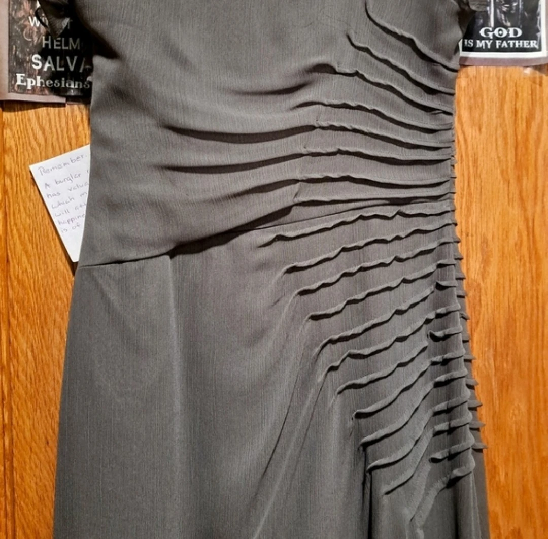 Gray Formal Dress with Ruffles - photo 5