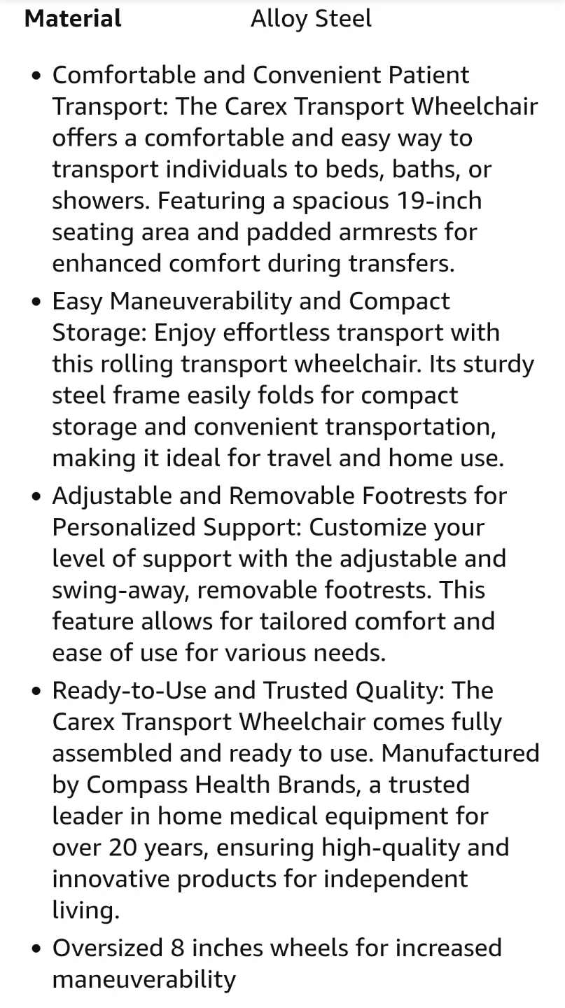 Brand new- Carex Wheelchair - photo 3