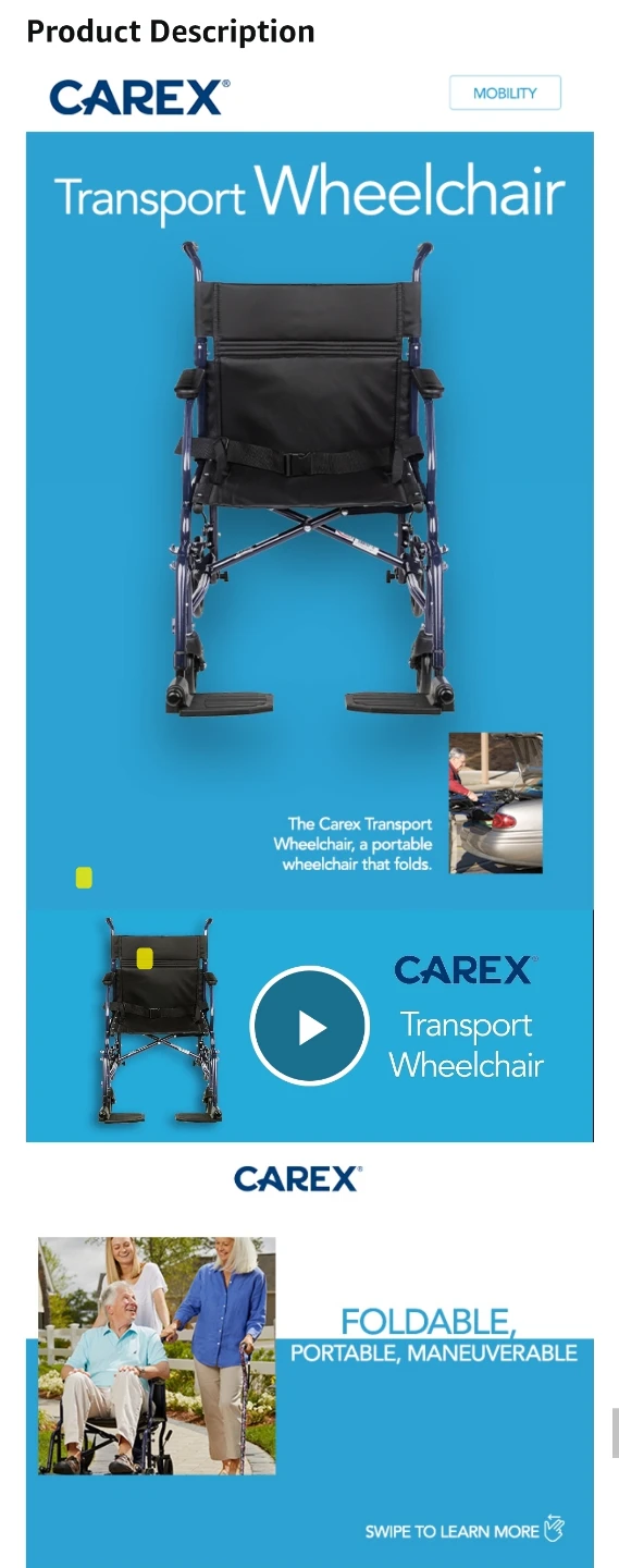 Brand new- Carex Wheelchair - photo 4