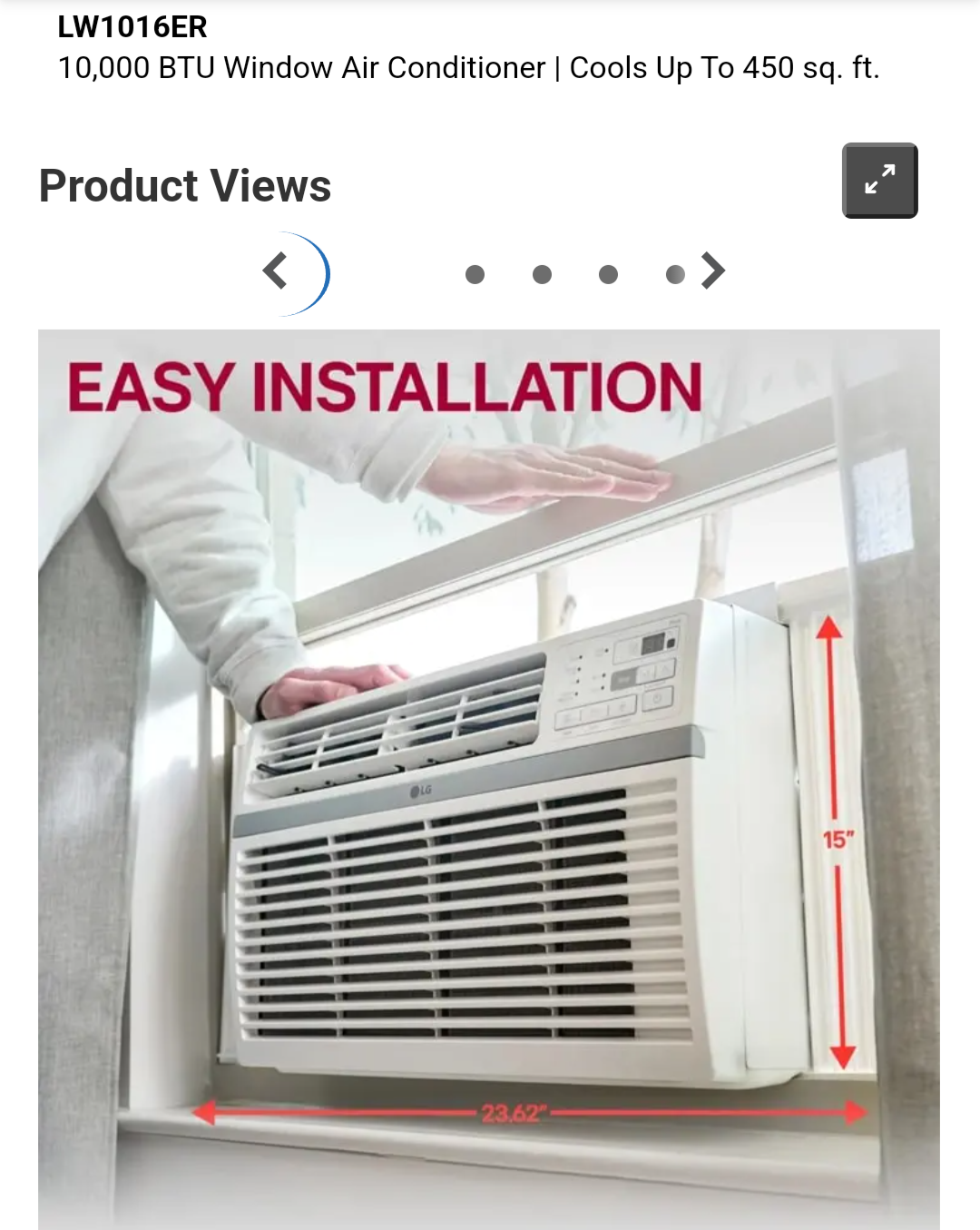 10,000Btu LG Window AC Unit with Remote Control - photo 4