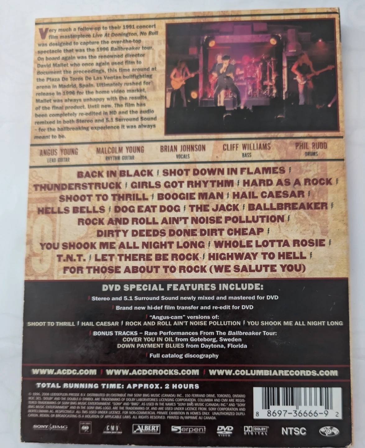 AC/DC No Bull The Director's Cut DVD - photo 2