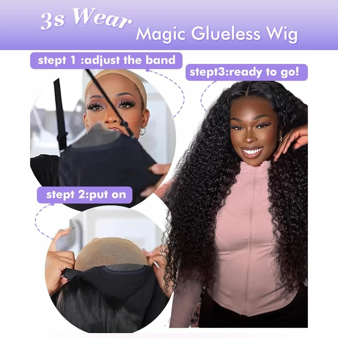Kinky Curly Glueless Wig - Human Hair - photo 5