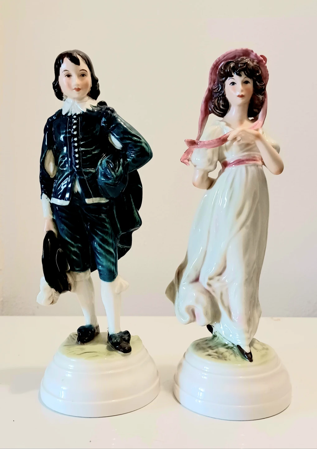 Vtg. W. German Goebel Blueboy & Pinkie Statues