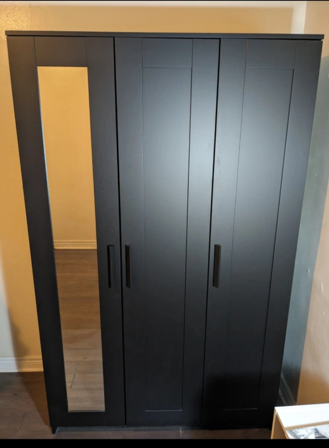 Black Wardrobe with Mirror