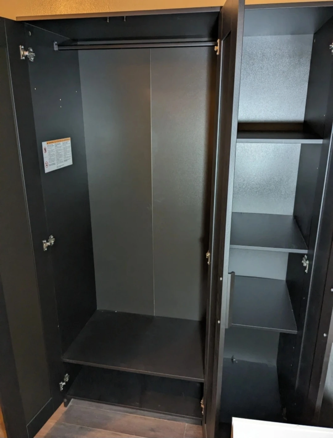 Black Wardrobe with Mirror - photo 2