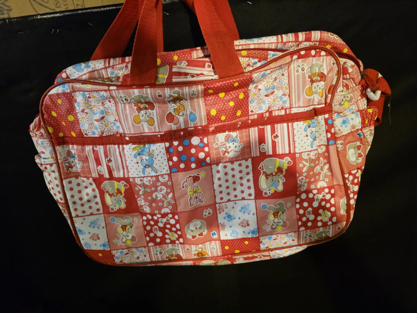 Baby Diaper Bag - Red Patchwork Print - photo 3
