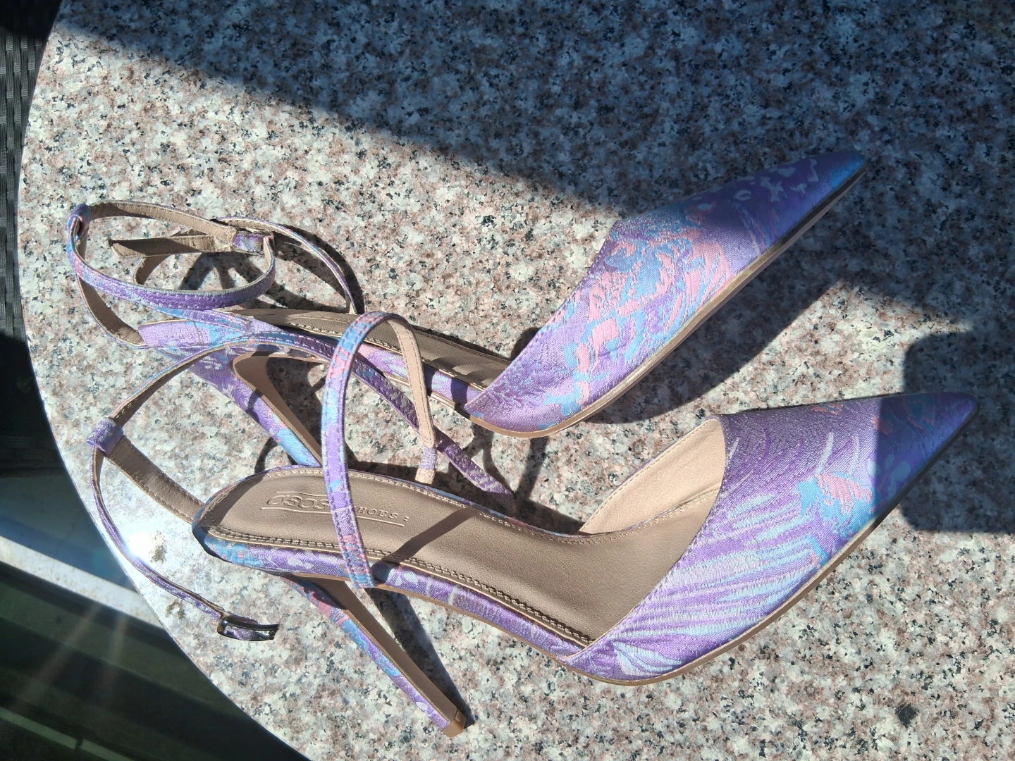 Asos ankle strap brocade stilletos size 11 - photo 4