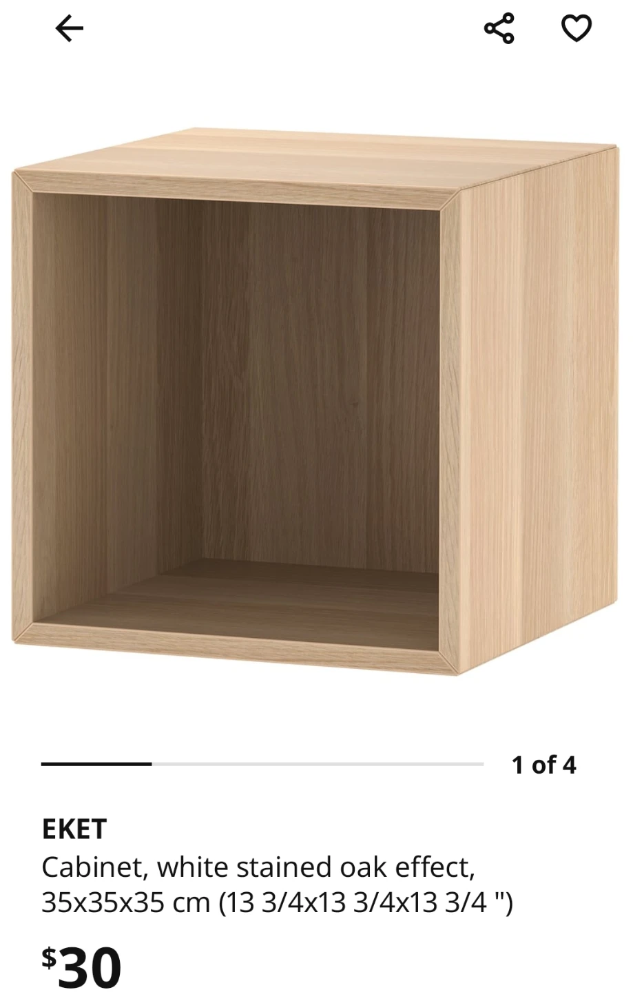 IKEA EKET Cabinet - White Stained Oak Effect - photo 5