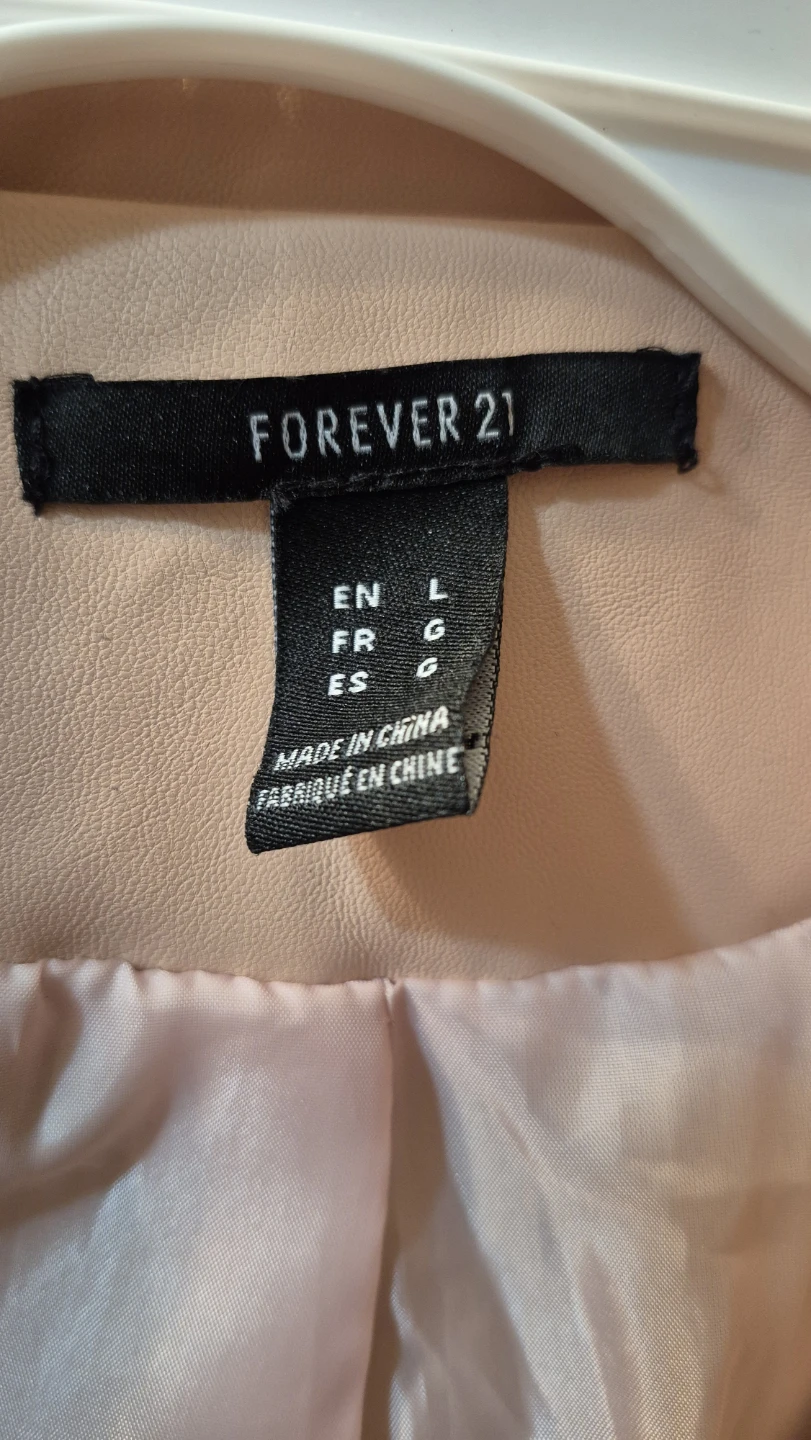 Forever 21 Pink Faux Leather Blazer - Size L - photo 2