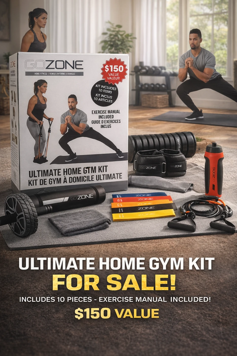 GoZone Ultimate Home Gym Kit - 10 Pieces