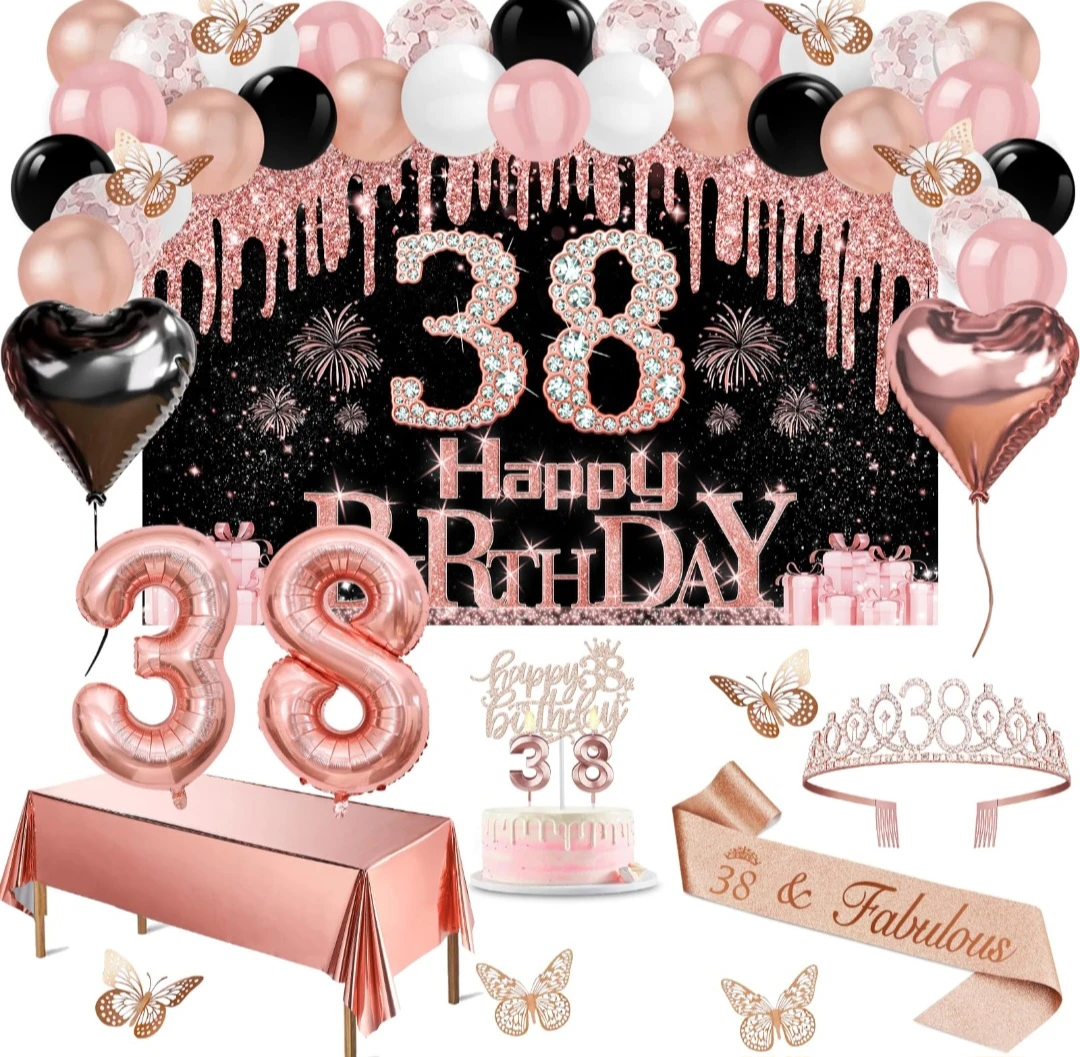 38th Birthday Party Decorations Set
