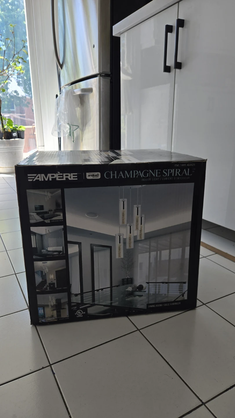 Ampère Champagne Spiral 5-Light Indoor Pendant Fixture