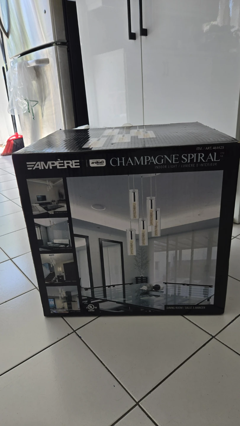 Ampère Champagne Spiral 5-Light Indoor Pendant Fixture - photo 4