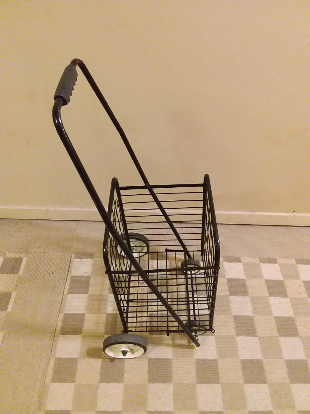 🛍️ 🛒 ➡️ 4 Wheel 🛞 Black Foldable Metal Shopping Cart  🛍️ 🛒 - photo 3