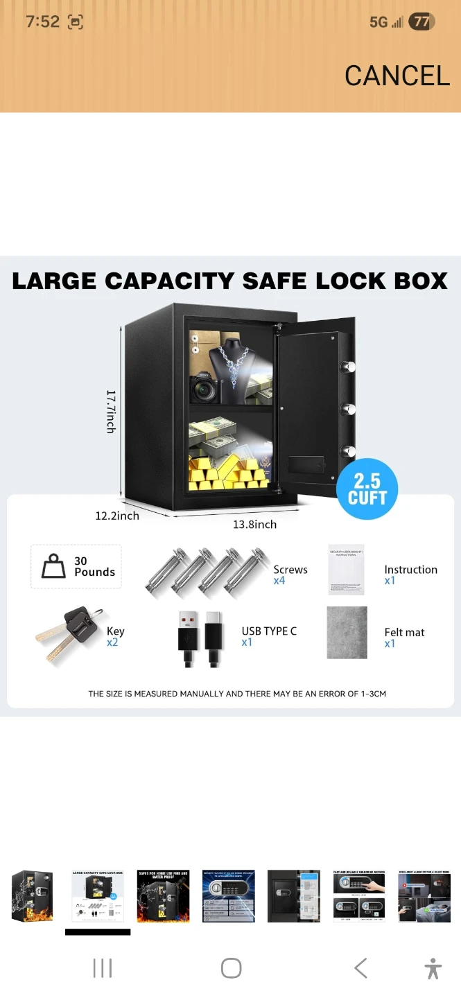 Large Capacity Digital Safe Box - photo 2