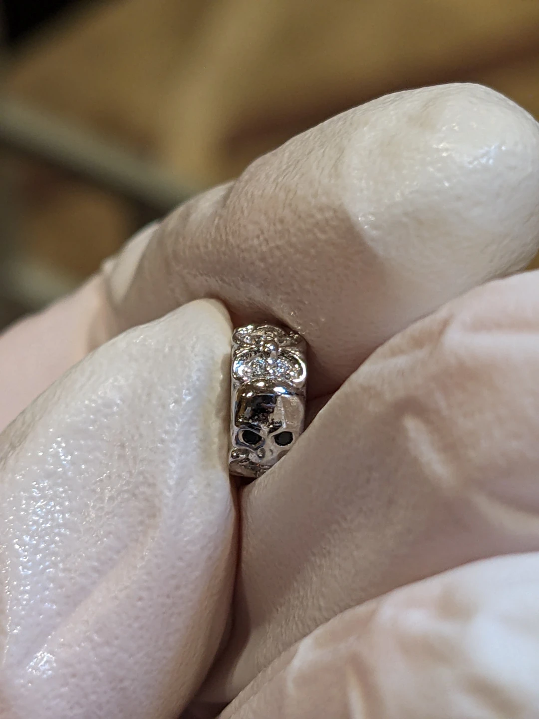 Two Sterling Silver Skull Charm Beads - photo 4