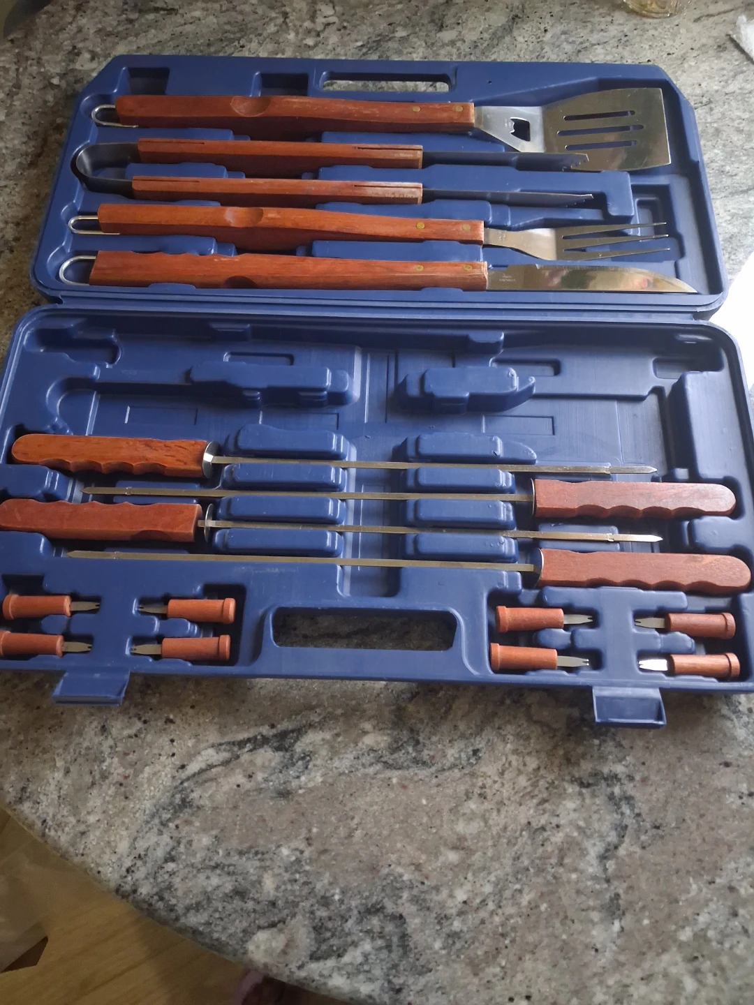 16 Piece BBQ Grill Tool Set with Wooden Handles - photo 3