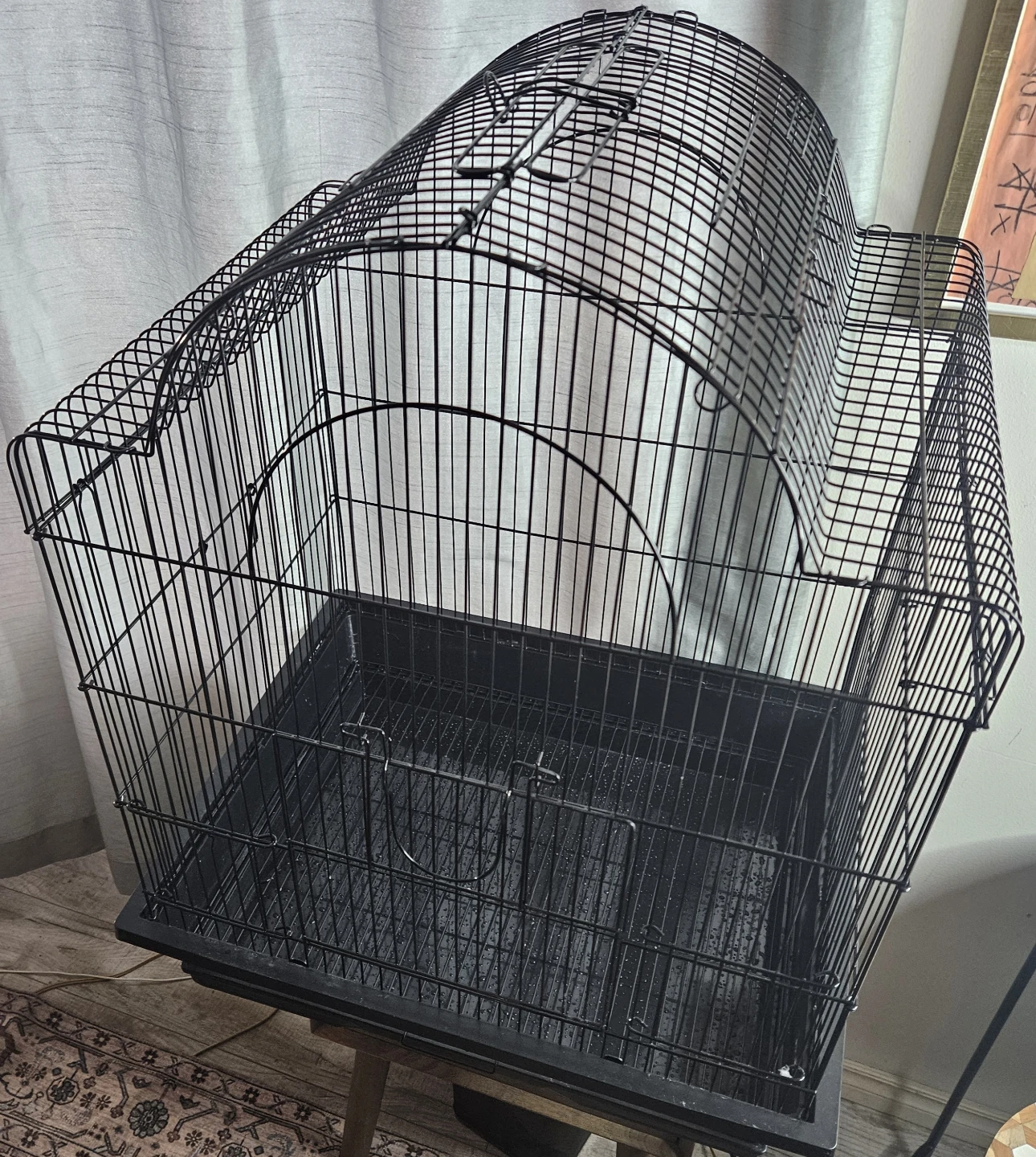 Black Bird Cage with Tray