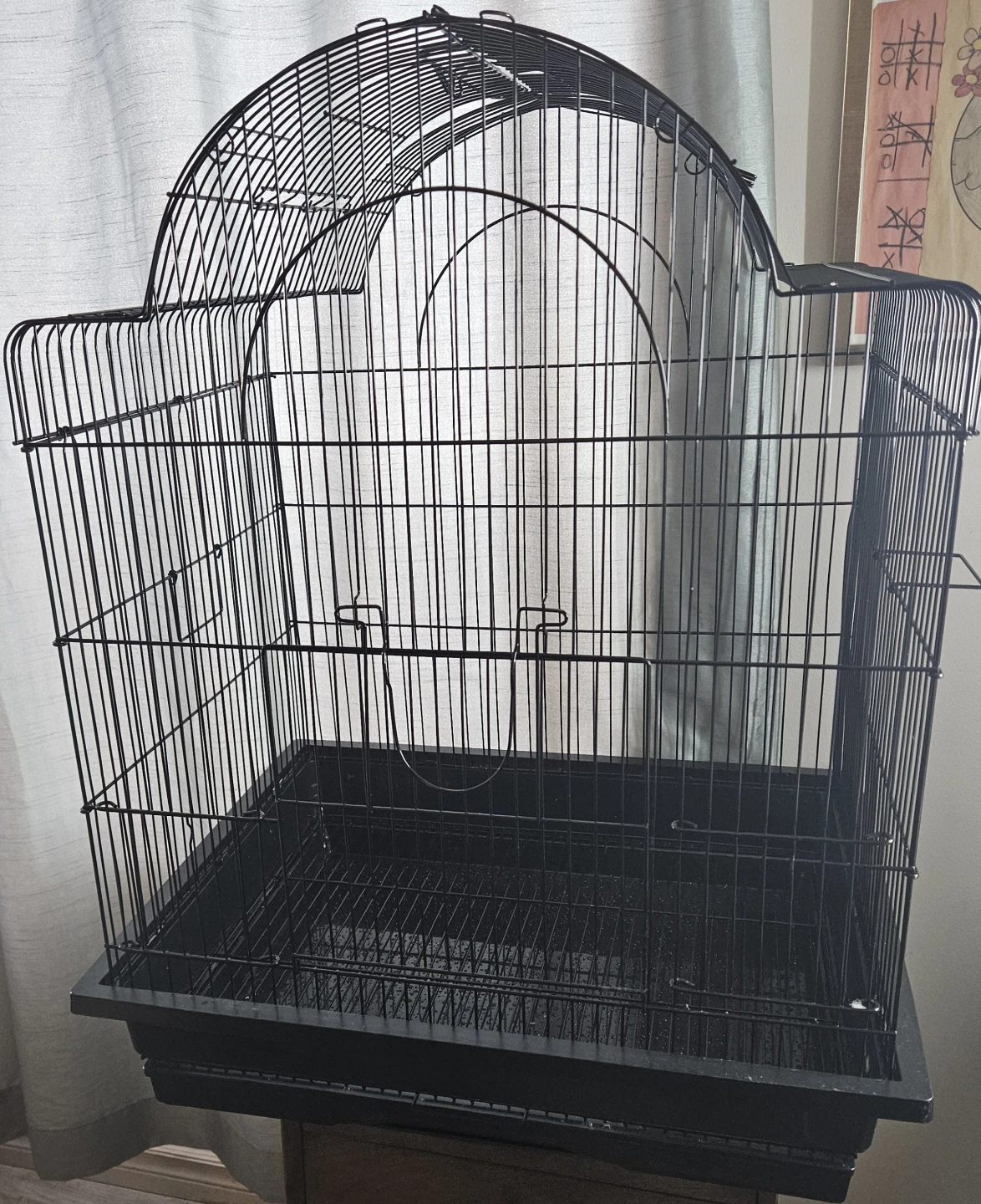 Black Bird Cage with Tray - photo 4