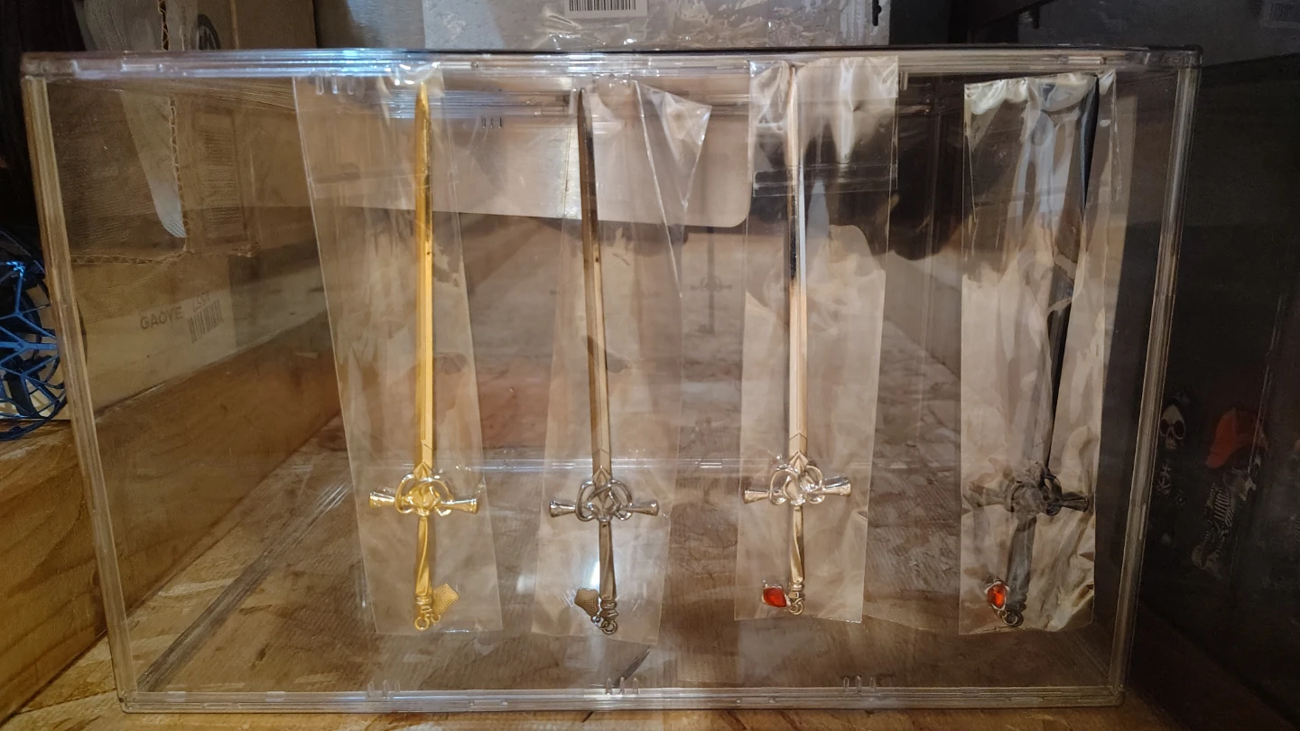 Set of 4 Decorative Swords in Display Case