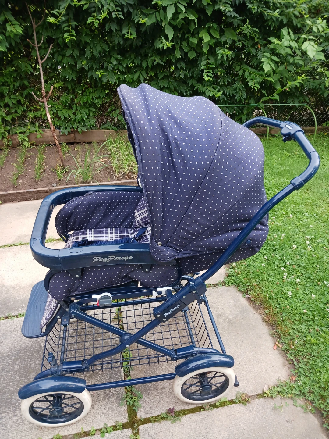 Peg Perego Blue Plaid Pram Stroller - photo 3