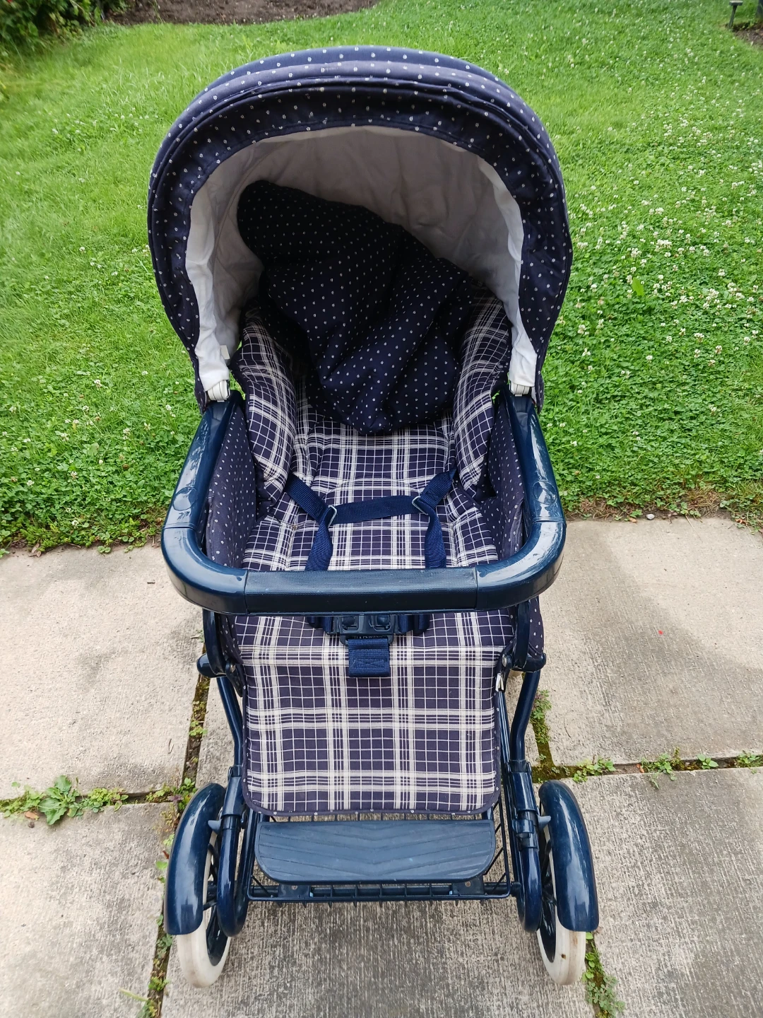 Peg Perego Blue Plaid Pram Stroller - photo 5