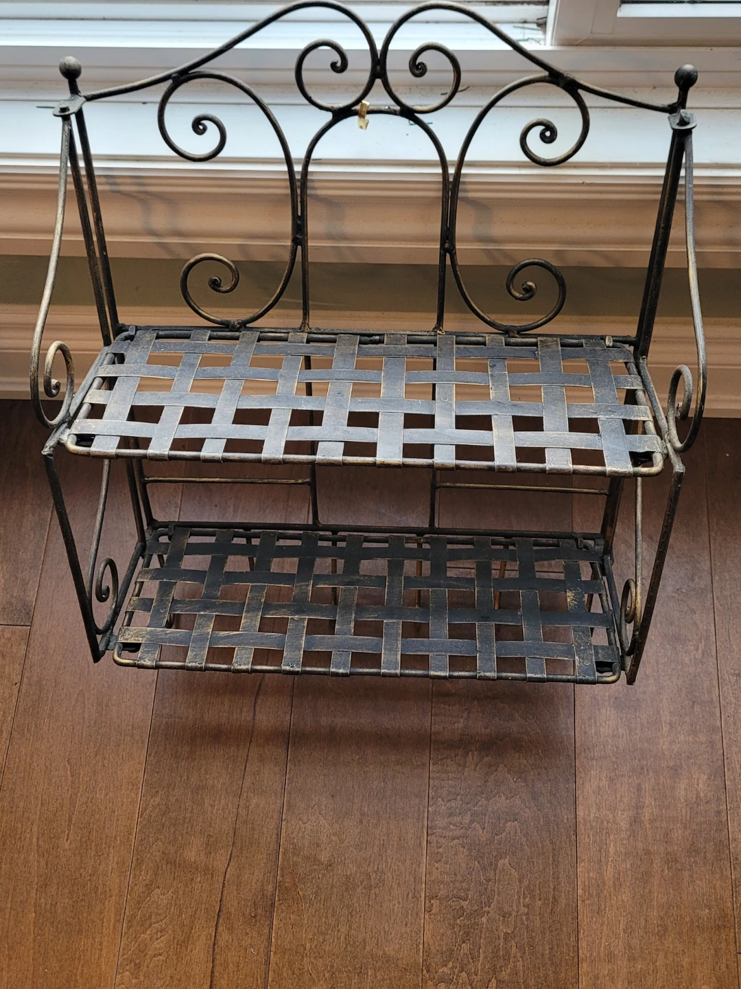 Metal Wall Shelf with Hooks