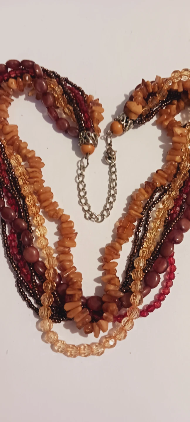 Multi-Strand Beaded Necklace with Amber Beads - photo 4