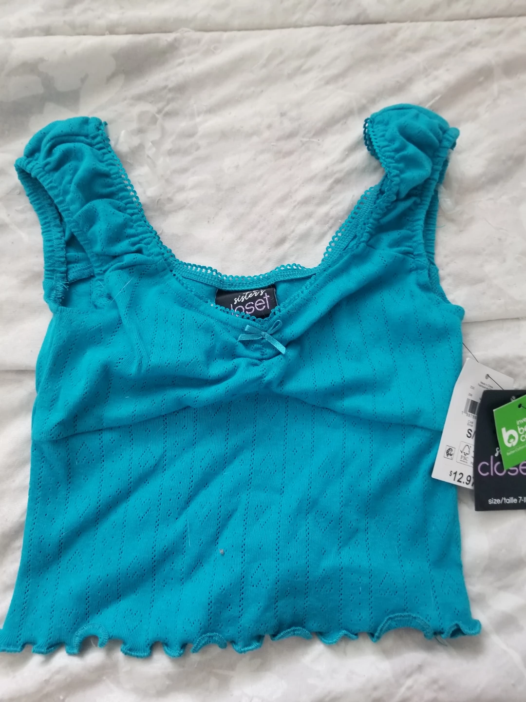 Girls Sister's Closet Teal Tank Top